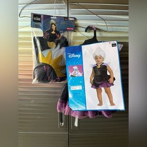Disney Villains Ursula Mother and Daughter Costume - Black, Purple, and Gold